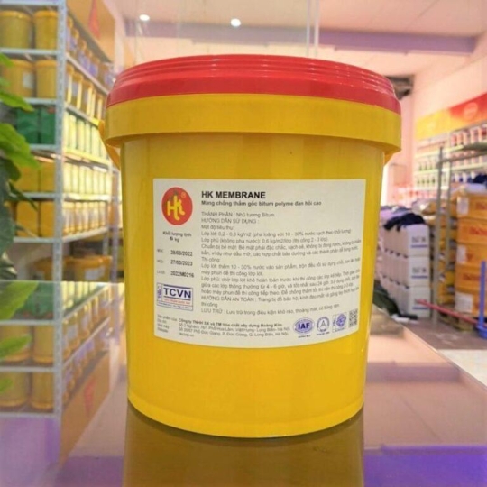HK Membrane 5kg – Màng chống thấm đàn hồi dạng lỏng gốc bitum