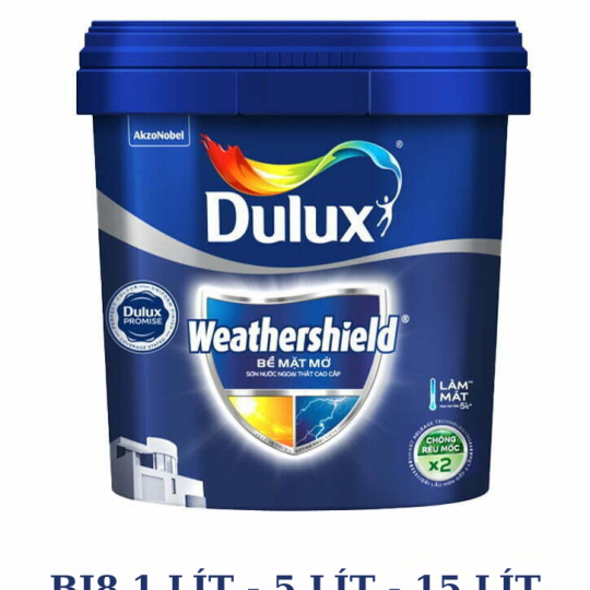 SƠN DULUX NGOÀI TRỜI WEATHERSHIELD BỀ MẶT MỜ BJ8 (15 LÍT)